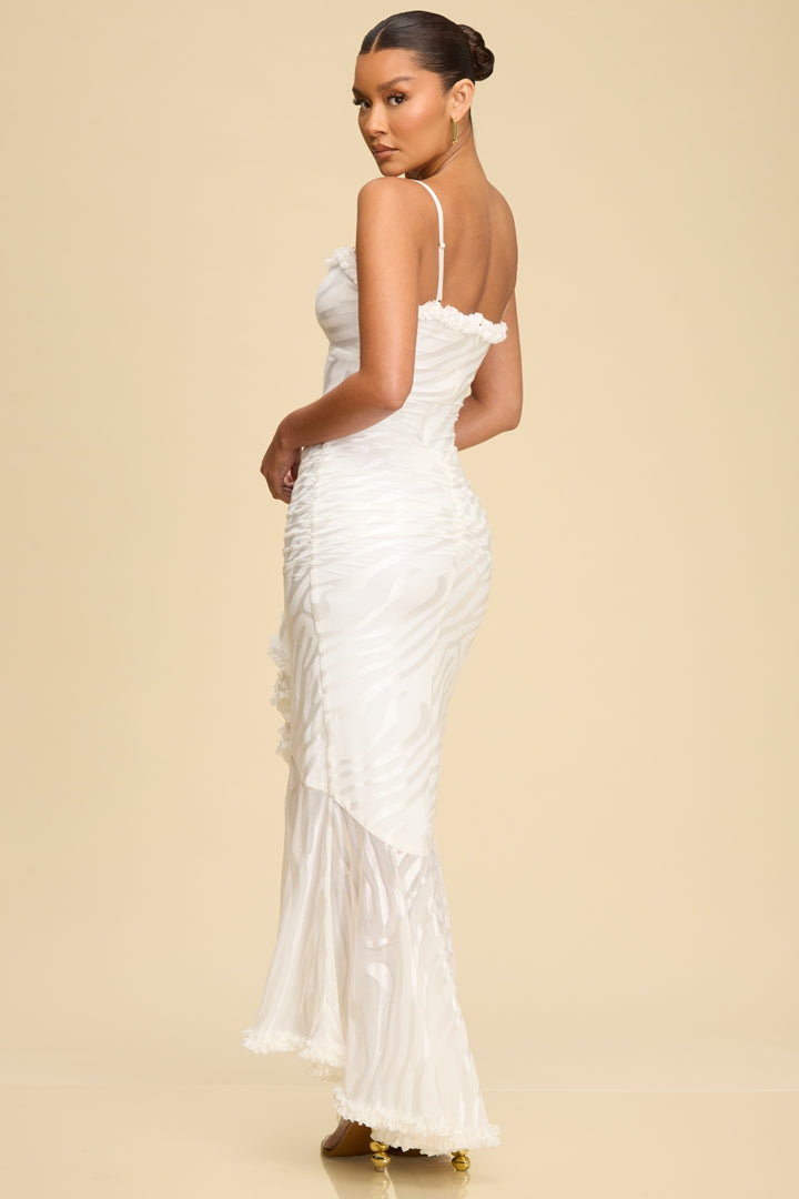 Feels Like Summer White Ruffle Maxi Dress