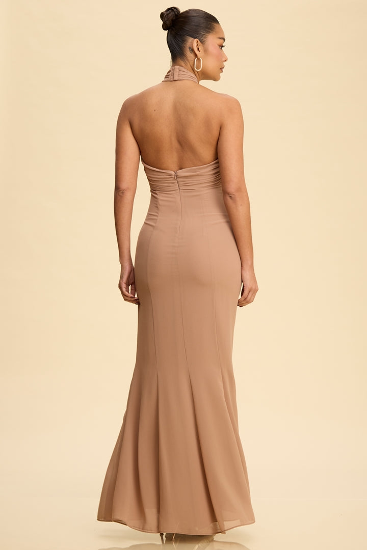 The Milan Maxi Dress Taupe