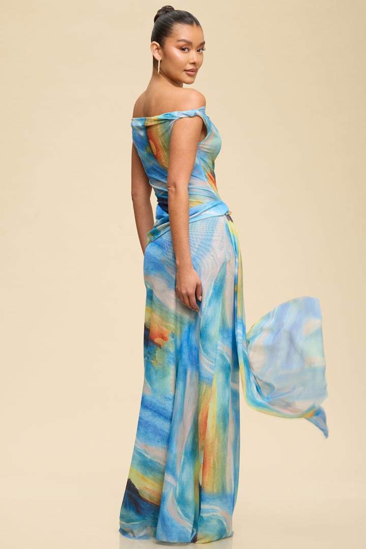 The Capri Maxi Dress Blue Print