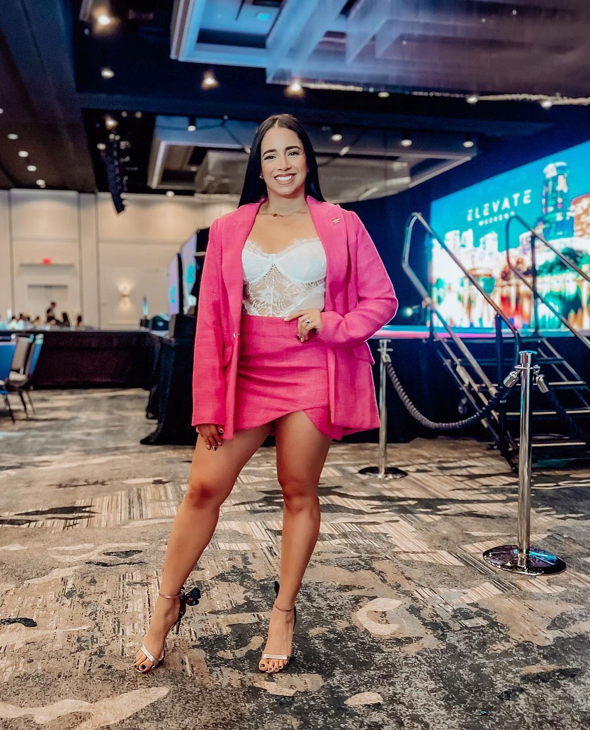 Like A Star Skirt And Blazer Set Pink