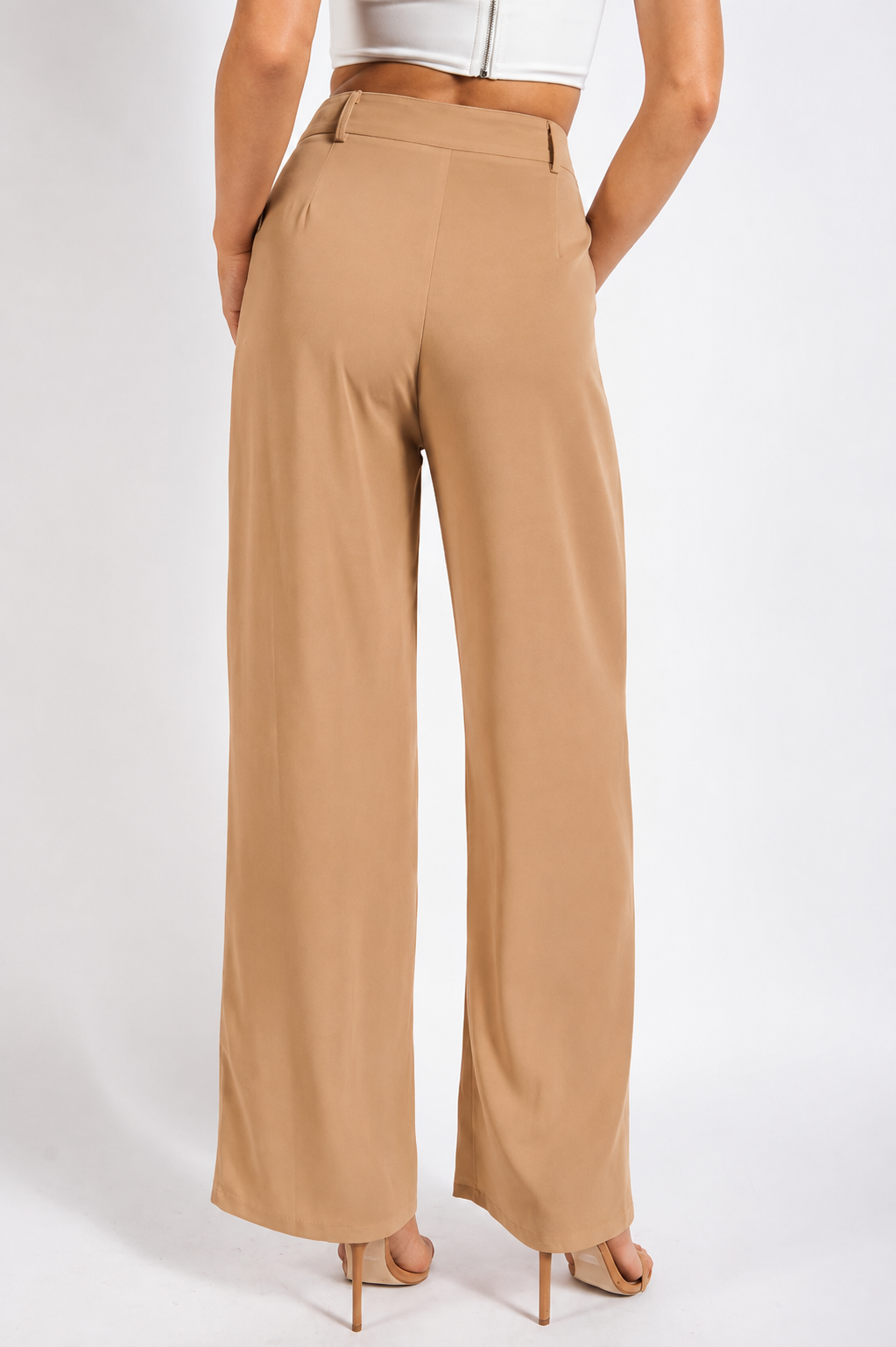 Basics High Waisted Pants Camel