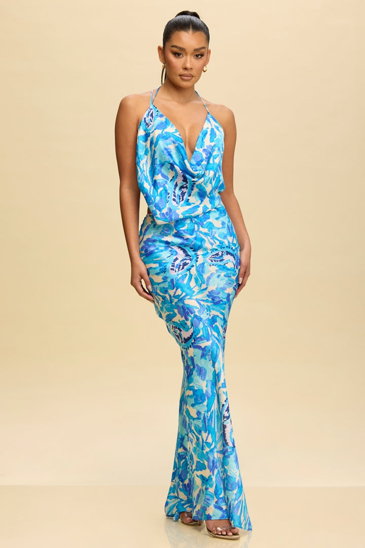 Ocean Blue Open Back Maxi Dress Her Style Exclusive Ocean Blue Open Back Maxi Dress Her Style Exclusive
