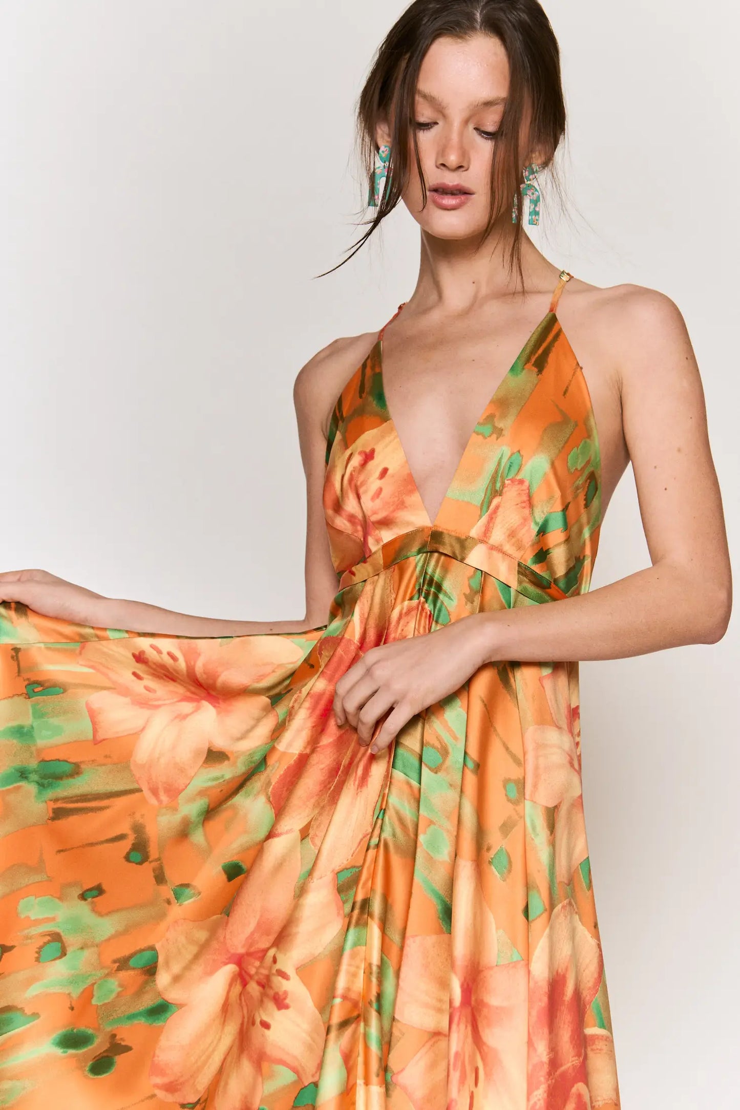 Orange High Low Resort Maxi Dress