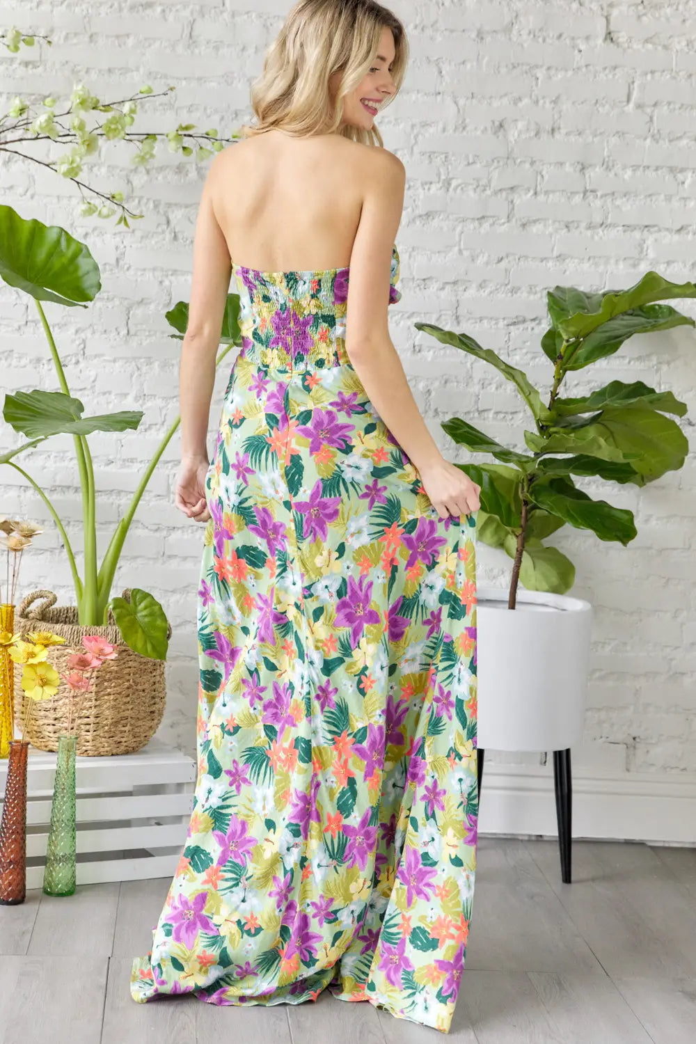 Elsie Tube Top Floral Maxi Resort Dress