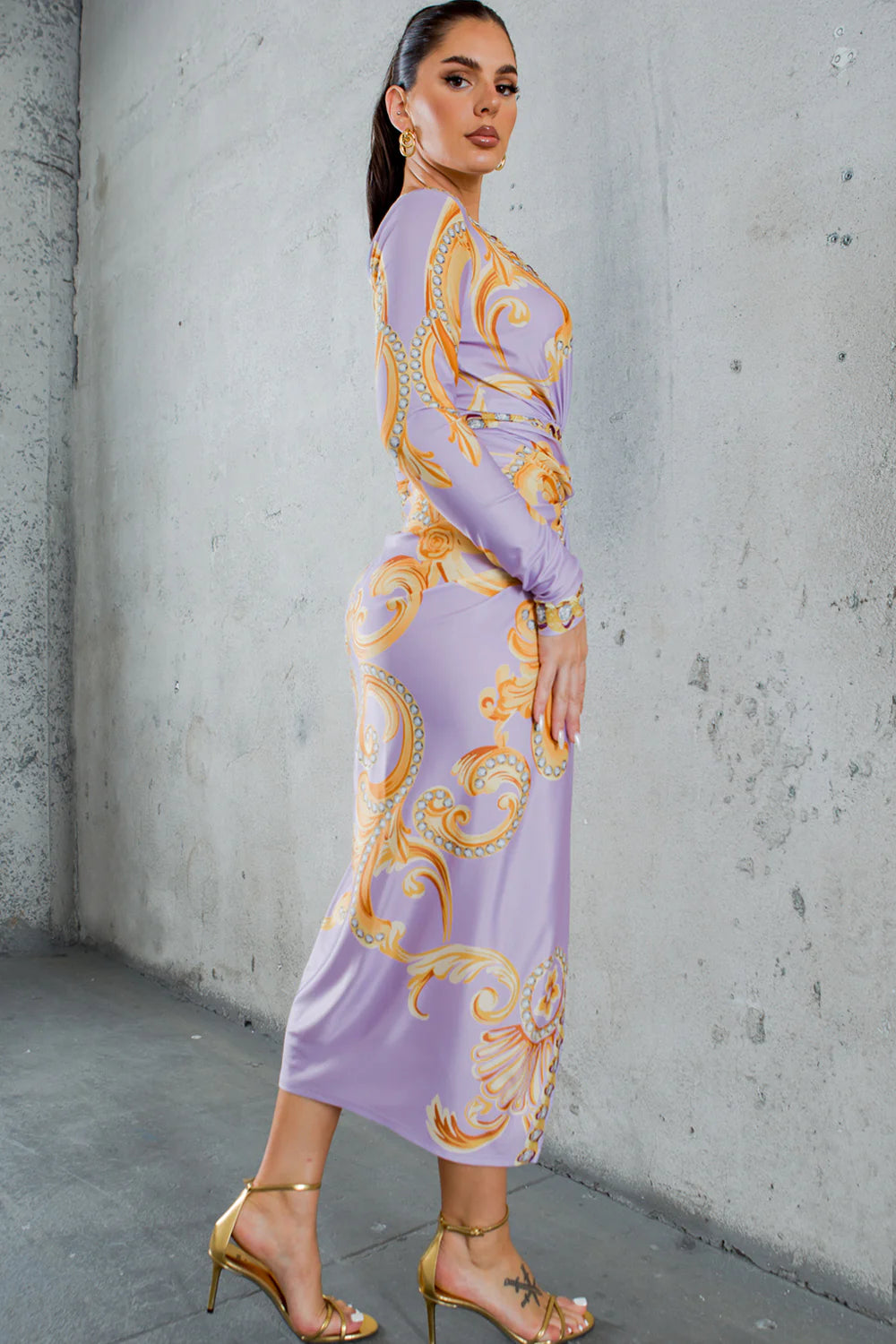 Easy On Me Midi Dress Lavender