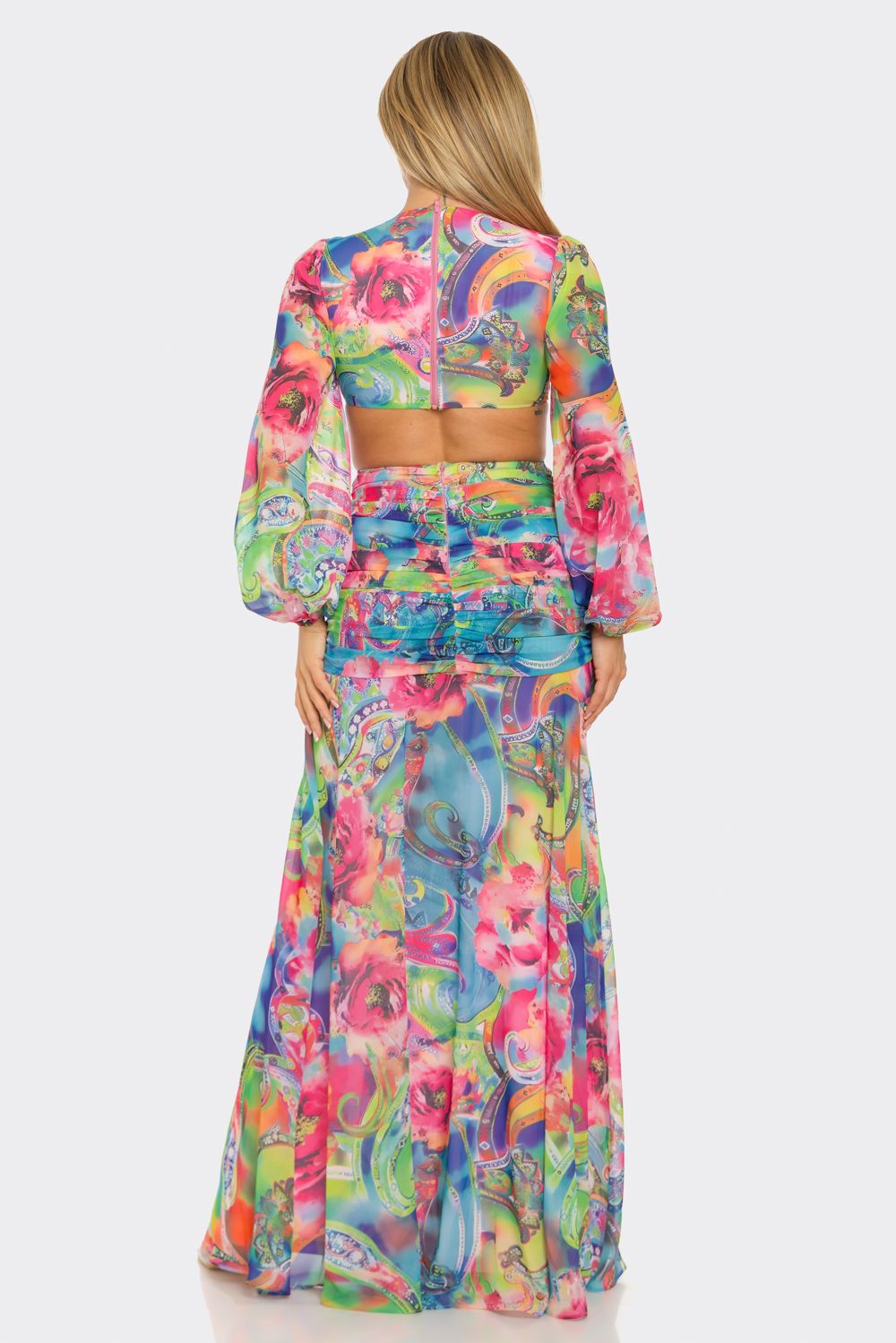 Vida Long Sleeve Resort Dress Multi Color