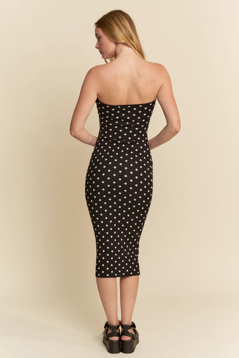 Polka Dots Peekaboo Midi Dress