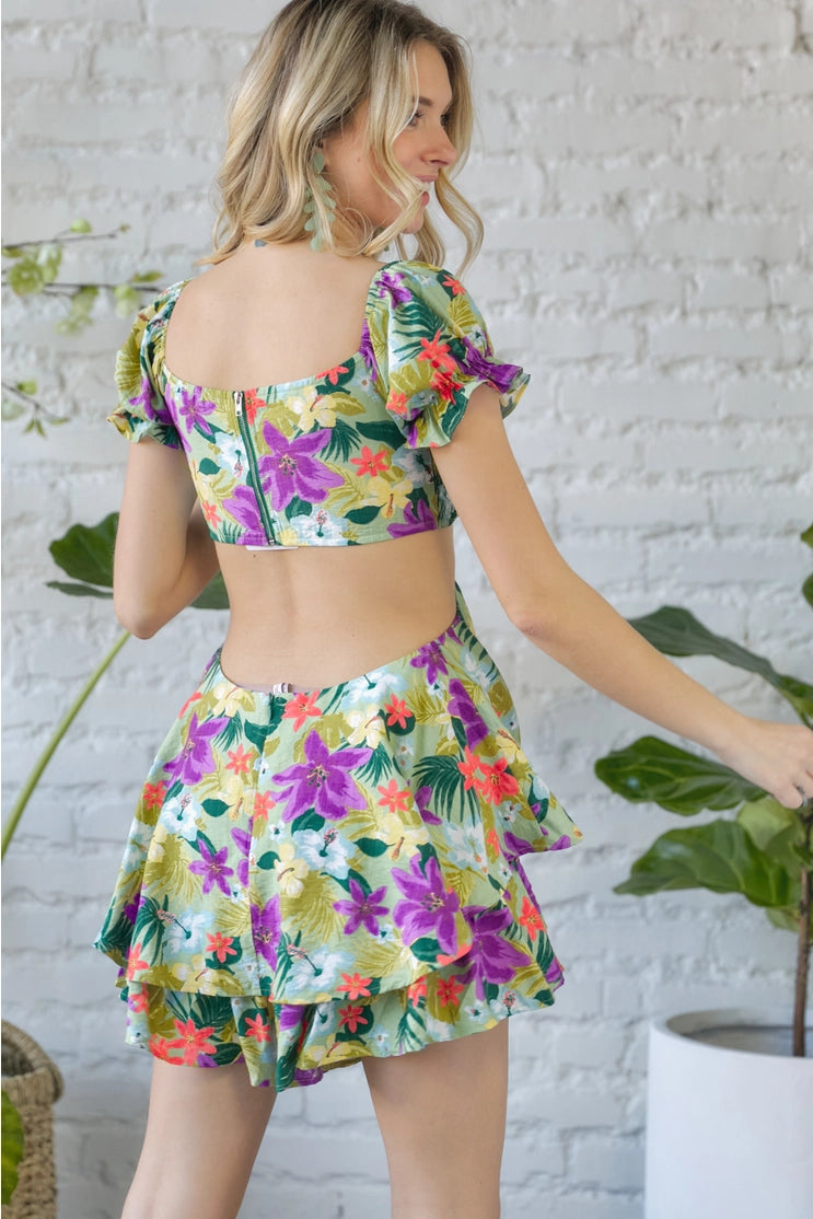 Elsie Floral Cut Out Romper