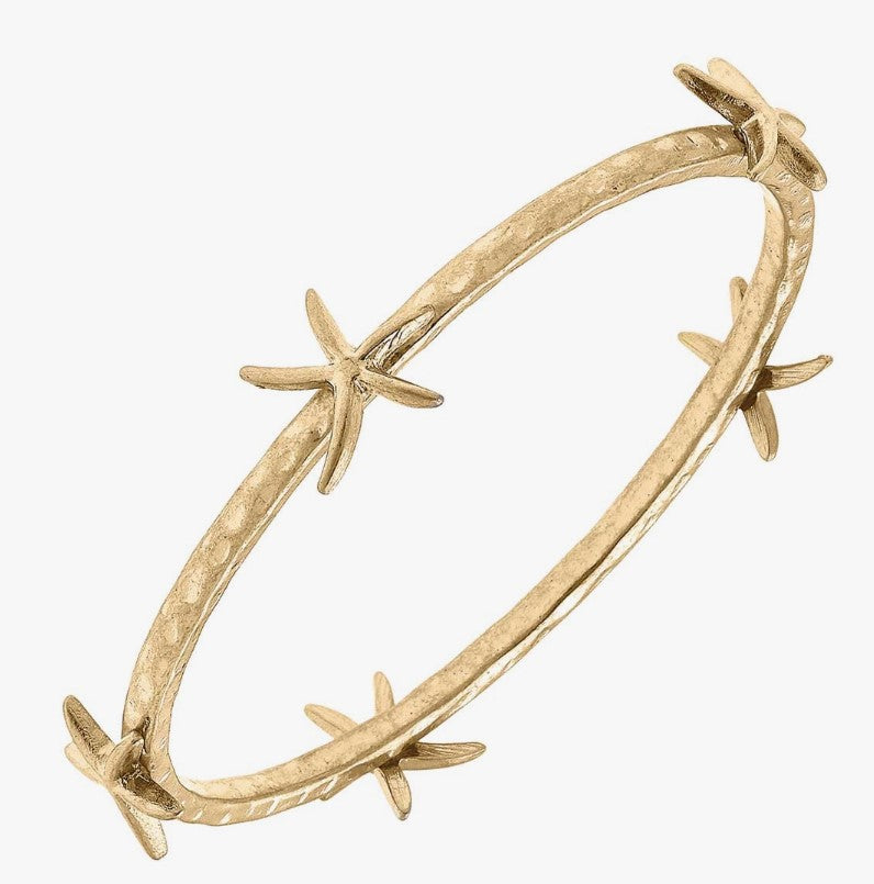 Starfish Bangle & Earrings in Gold