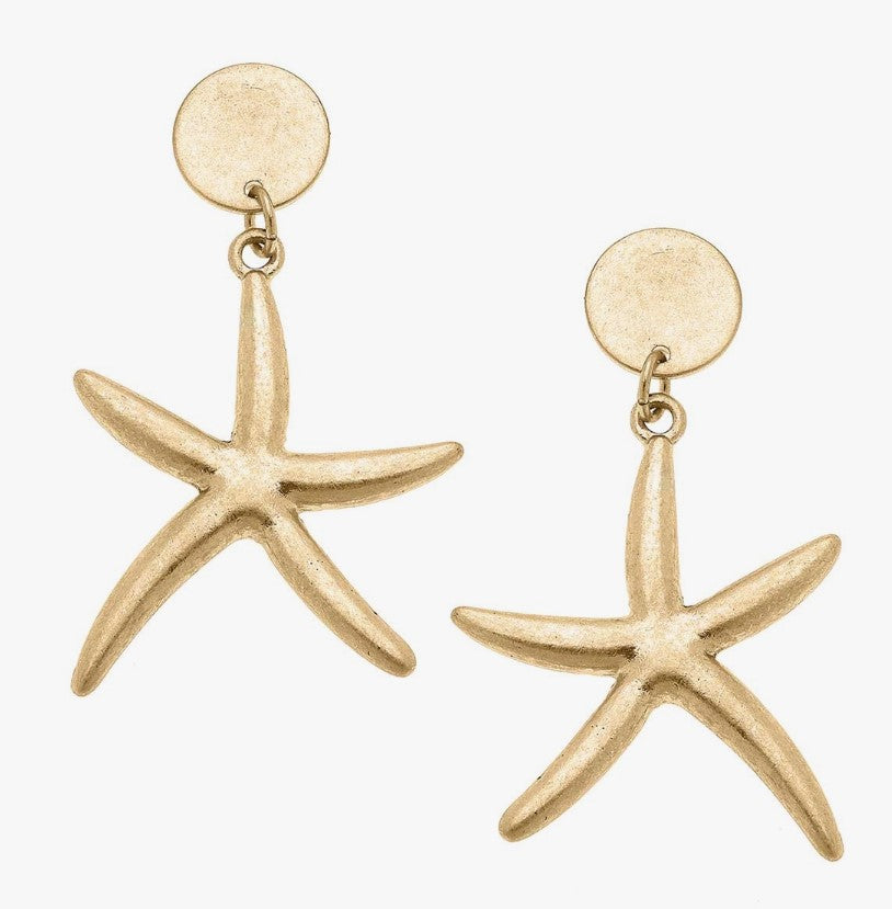 Starfish Bangle & Earrings in Gold