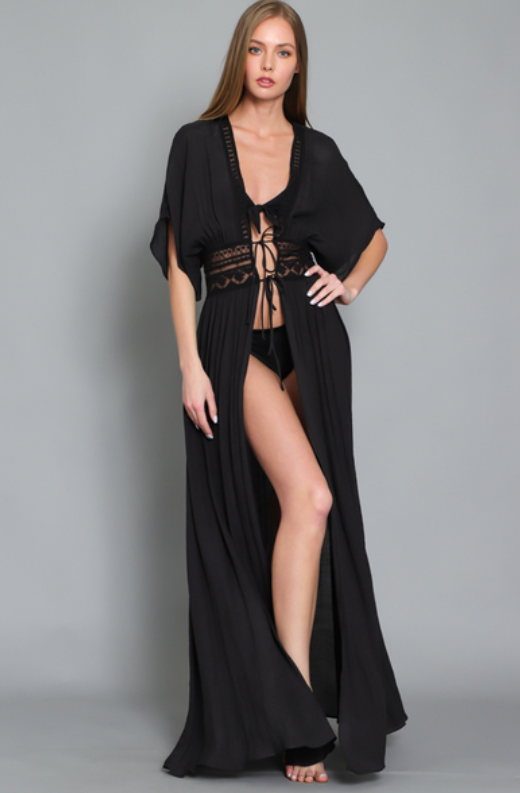 Maxi Swim Black Cover Up