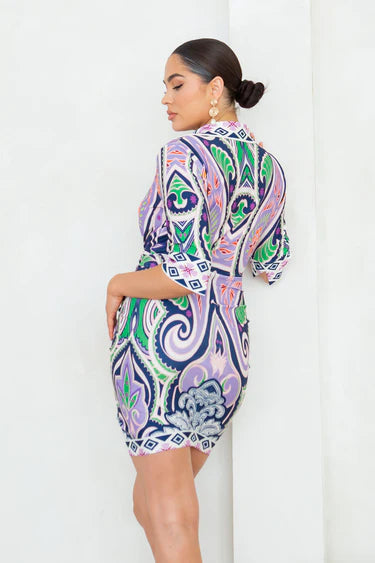 Ruched Mini Dress Violet