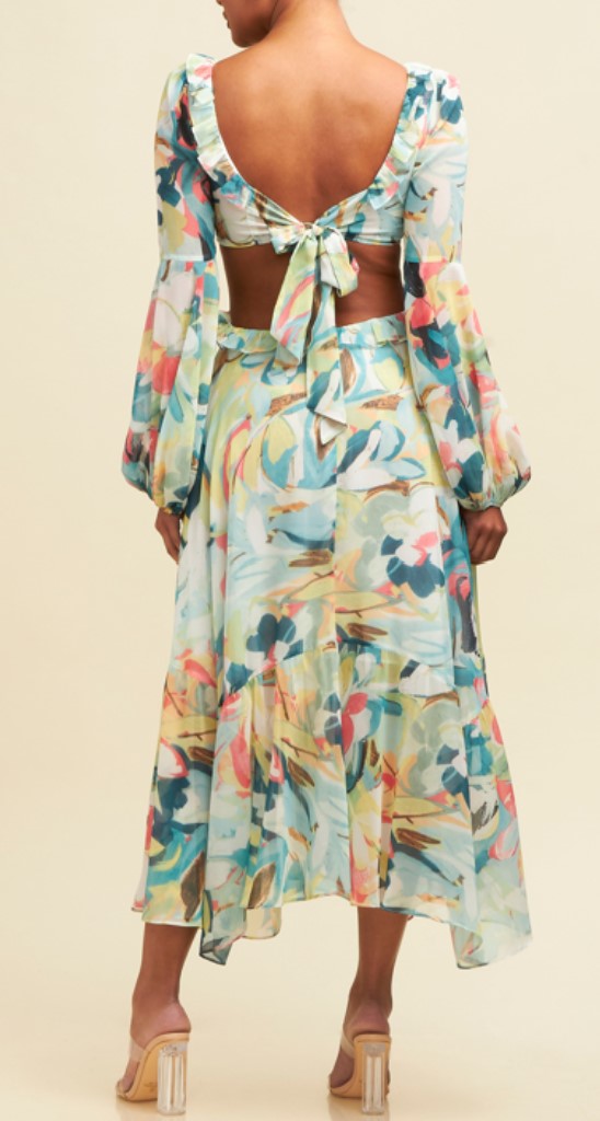 Ruffled Midi Vacation Dress