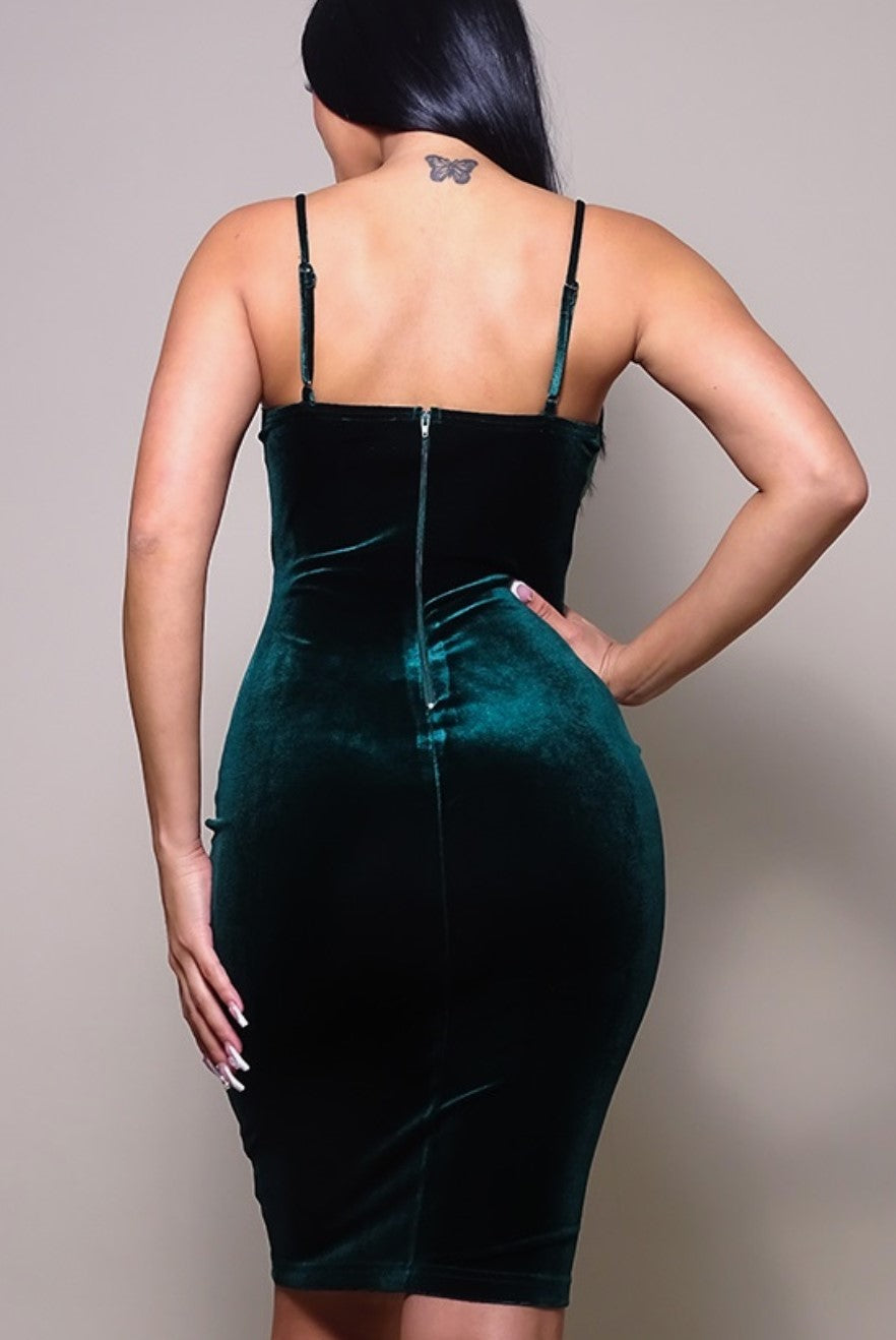 Green Velvet Corset Dress