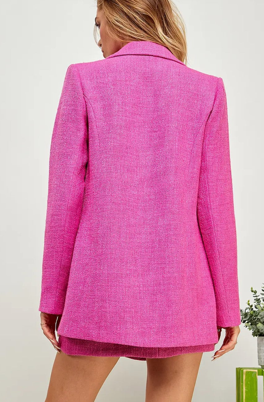 Like A Star Skirt And Blazer Set Pink