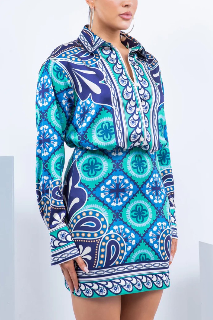 Tropical Print Skirt Set