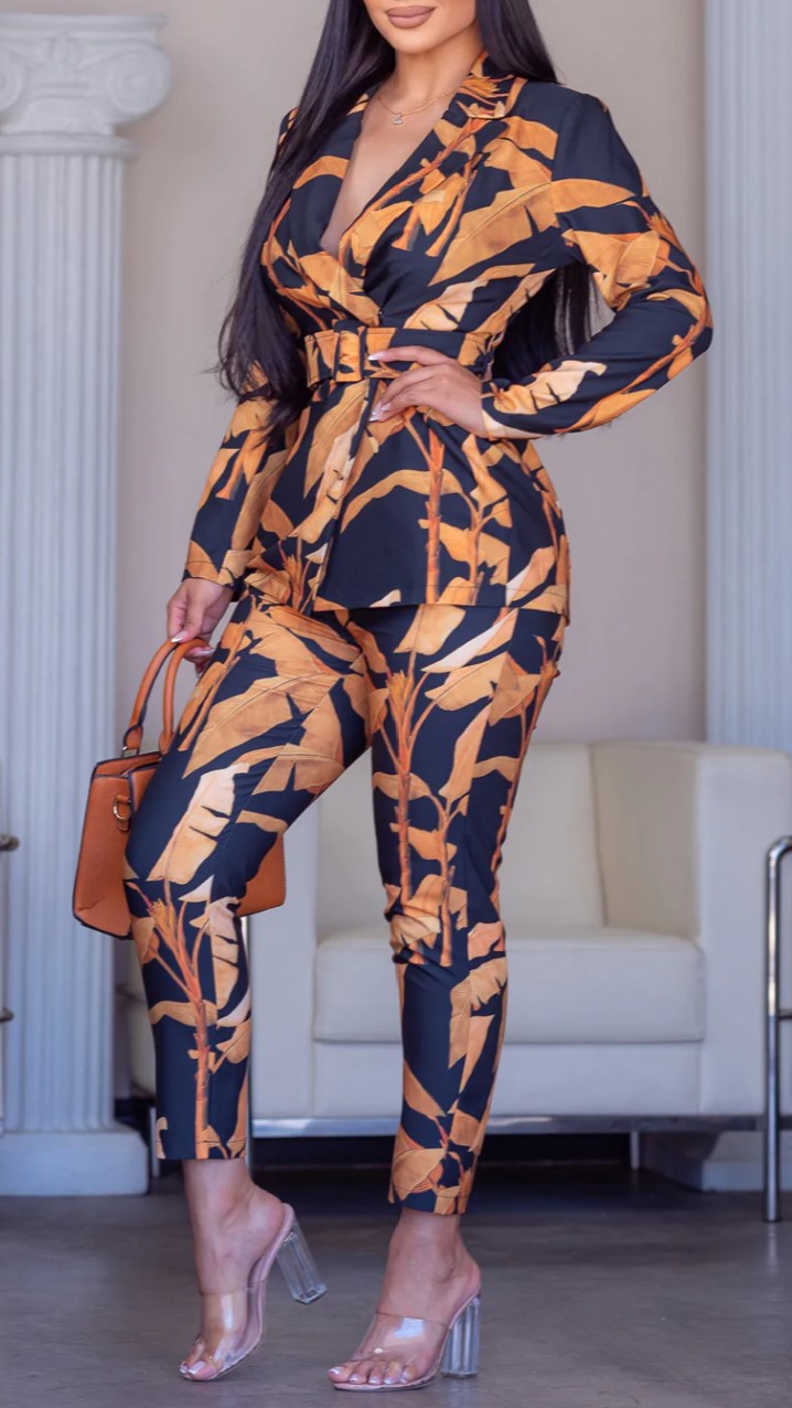 Power Business Suit Black Print
