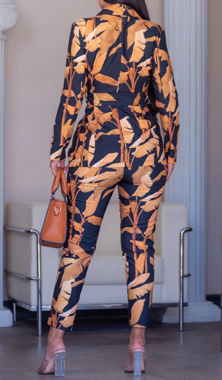 Power Business Suit Black Print