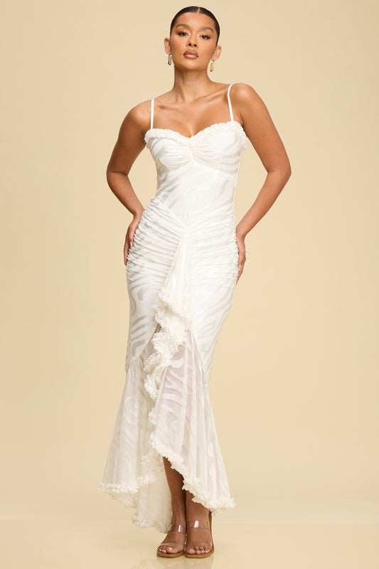 Feels Like Summer White Ruffle Maxi Dress