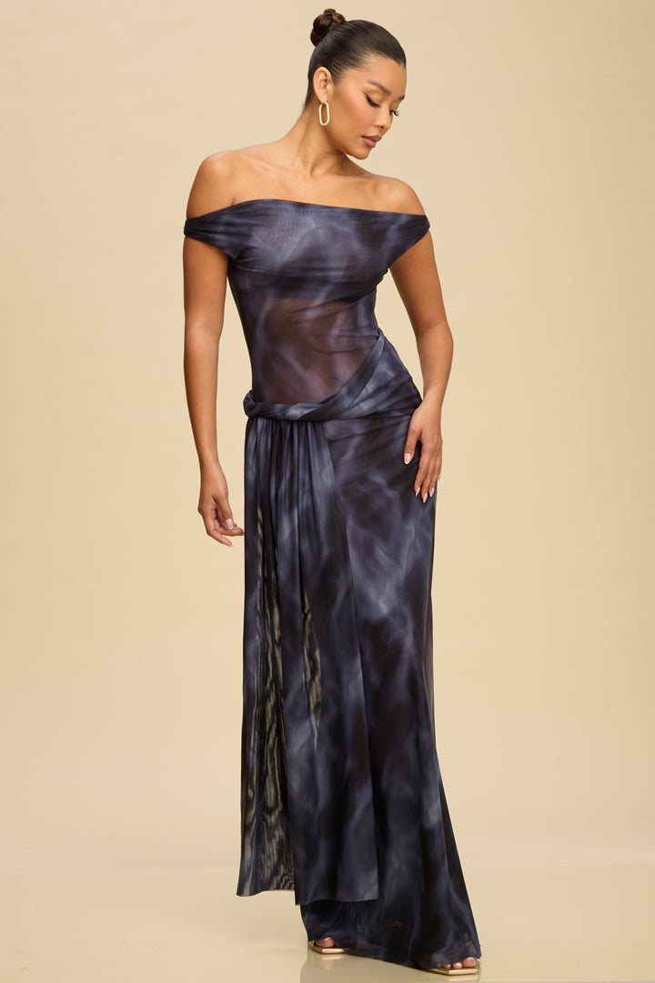 Body Silk Navy Mesh Dress