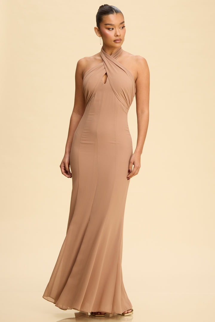 The Milan Maxi Dress Taupe