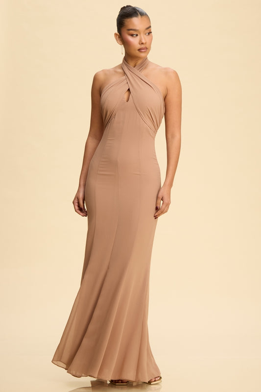 The Milan Maxi Dress Taupe