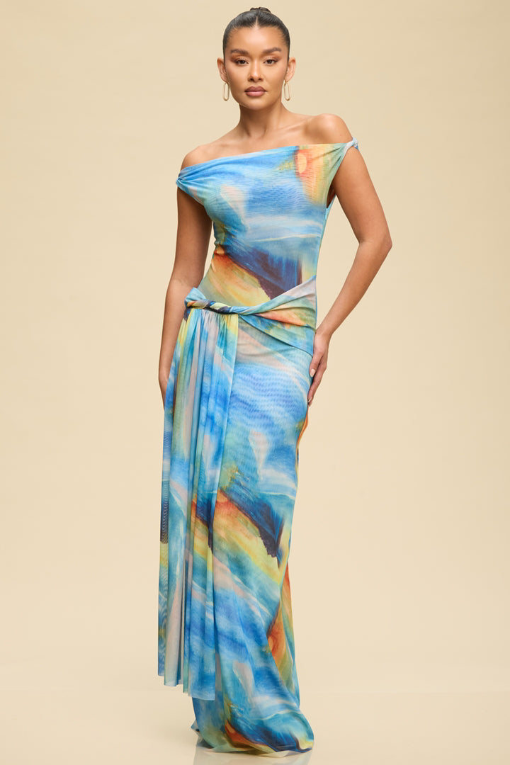 The Capri Maxi Dress Blue Print