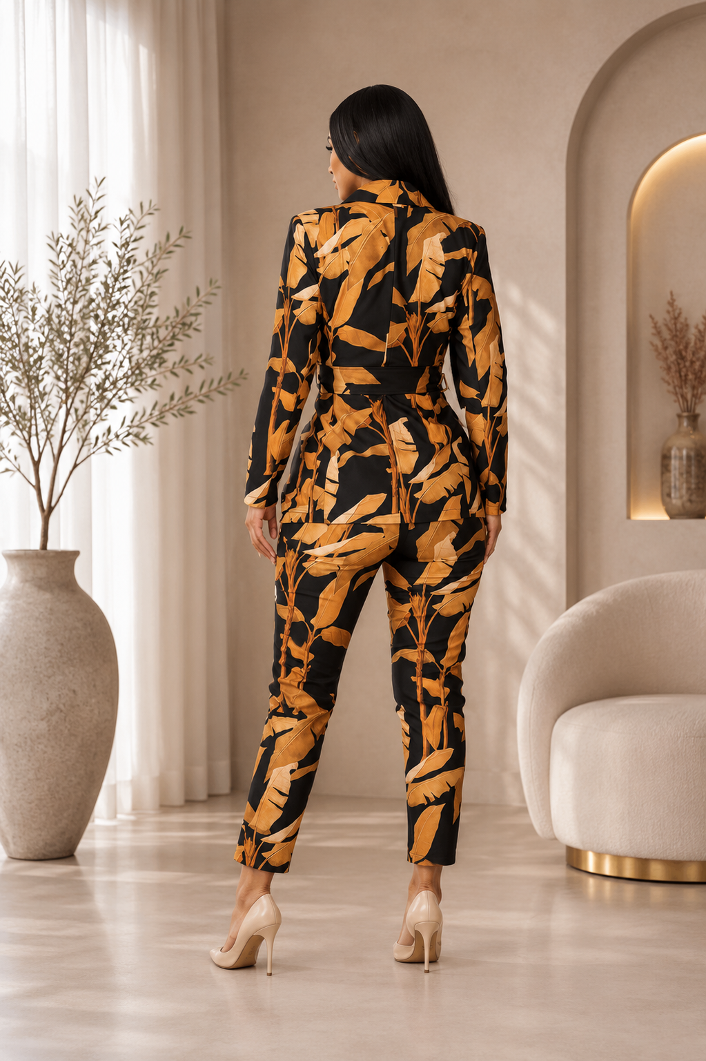 Power Business Suit Black Print