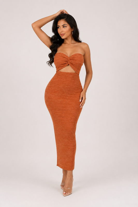 High Waist Fitted Bodycon Dress