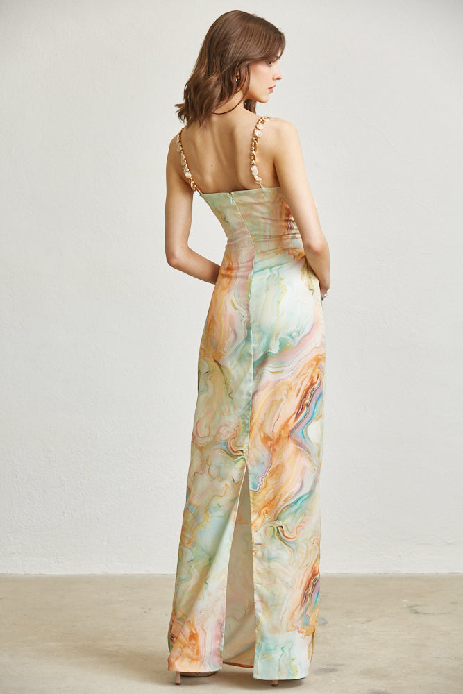 Ibiza Statement Cowl Neckline Maxi Dress