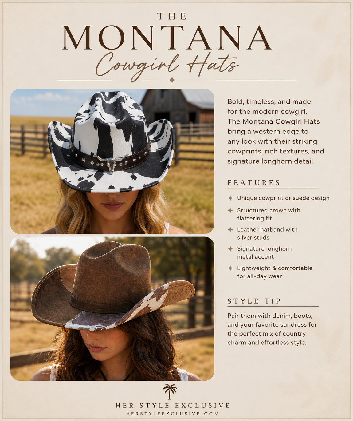 The Montana Cowgirl Hats