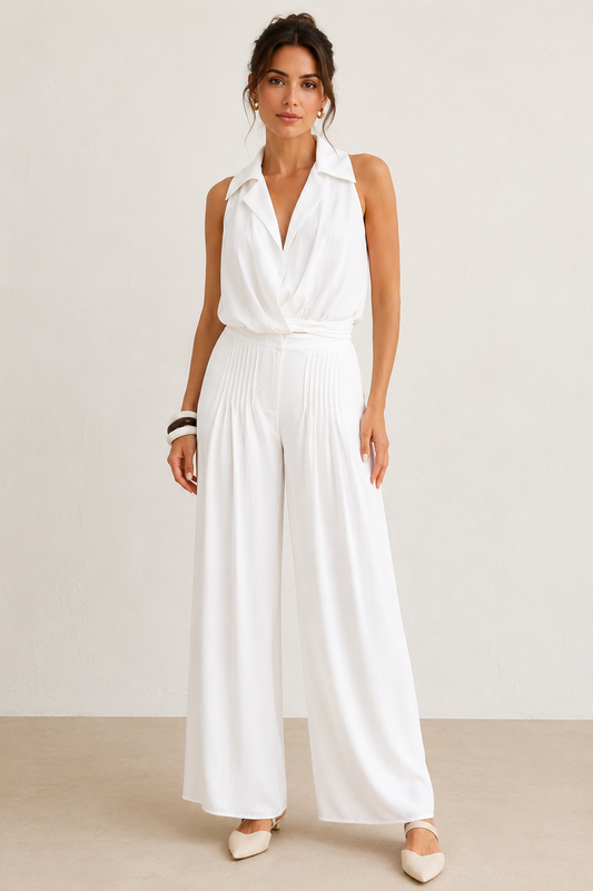The Dubai Pants Set White