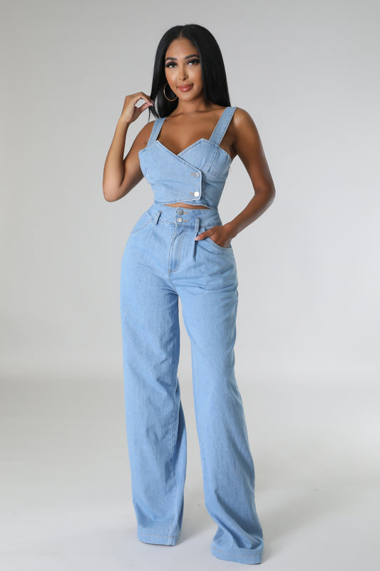 Dream In Denim Pants Set