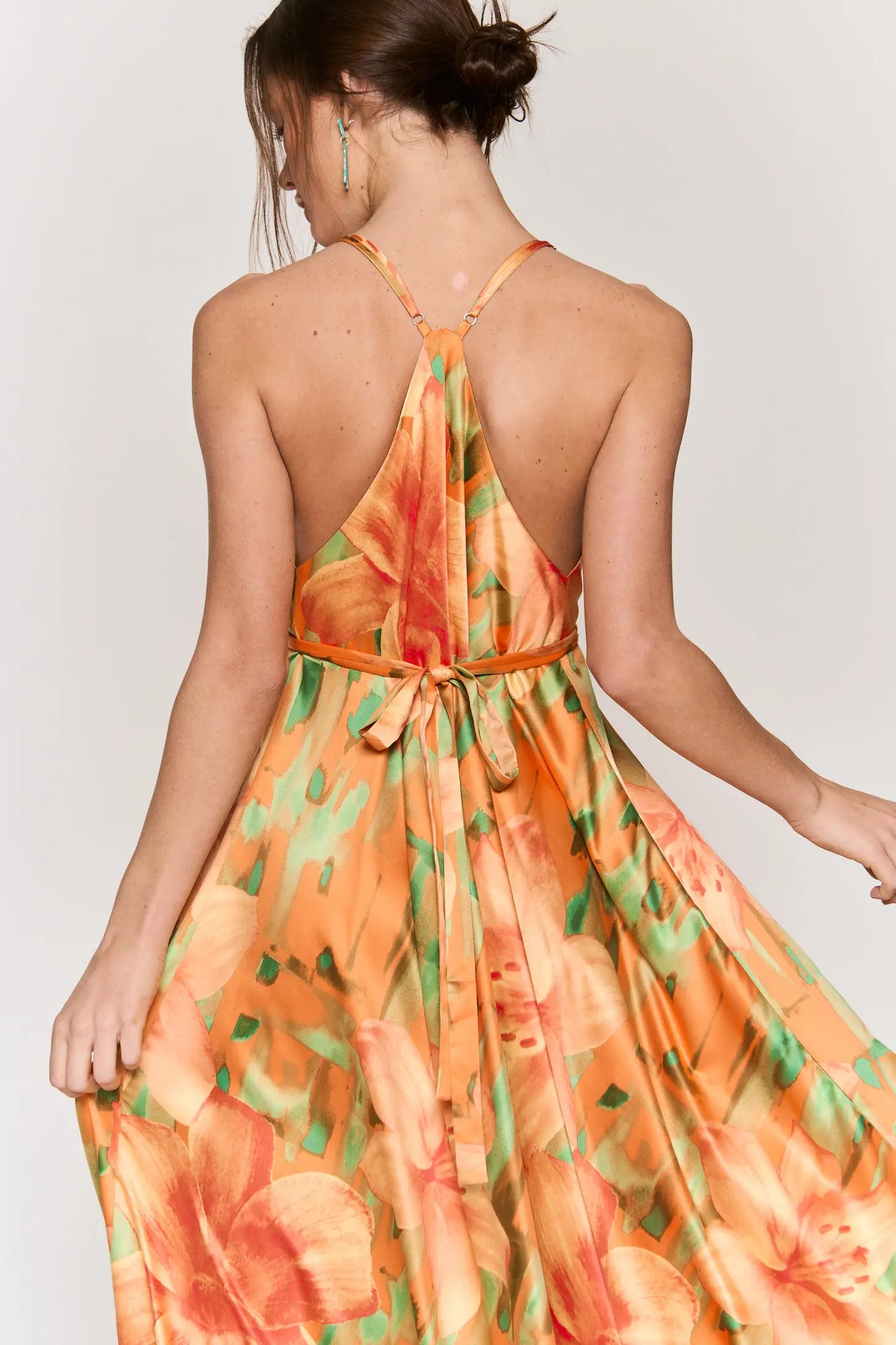 orange high low dresses Jovani 27804 Orange High Low Pleated Gown