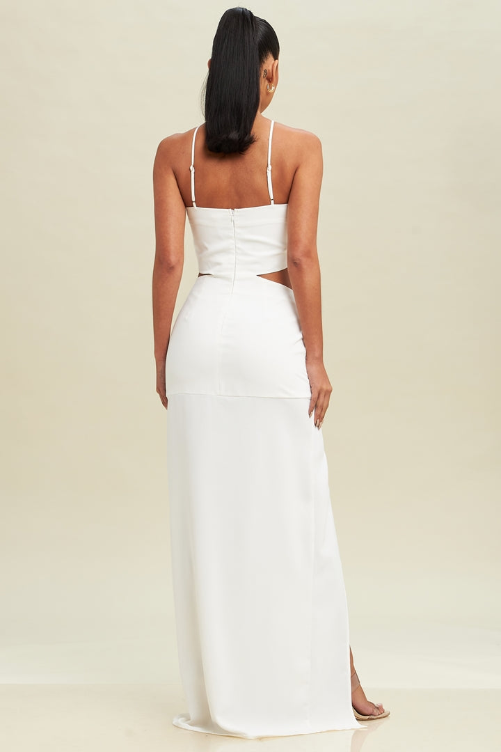 Floral Statement Cut Out Dress White – Her Style Exclusive