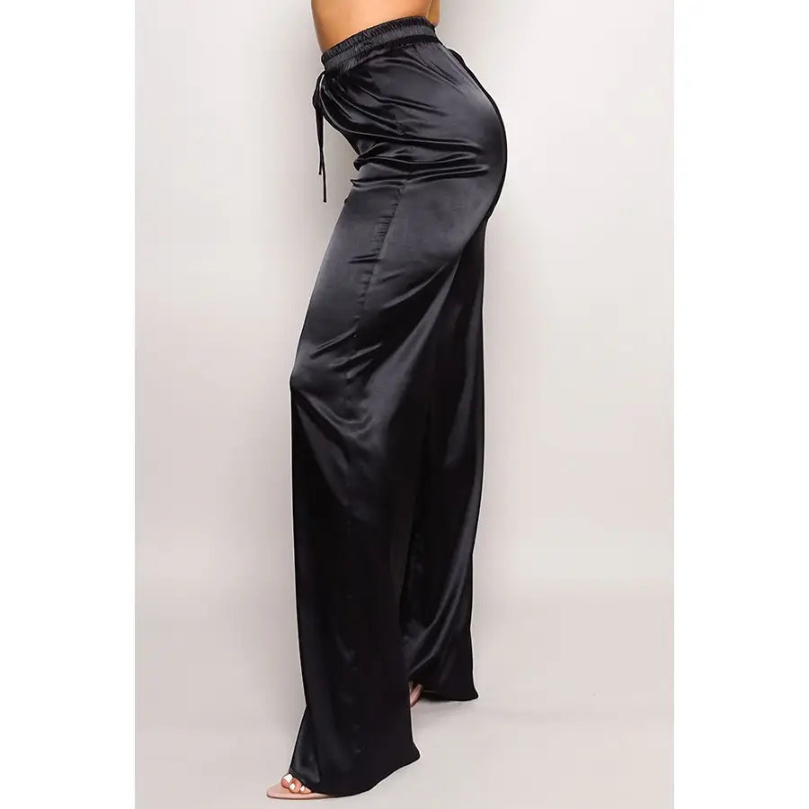 Florence Satin Relaxed Flare Trousers - Black | Fashion Nova, Mens Pants |  Fashion Nova