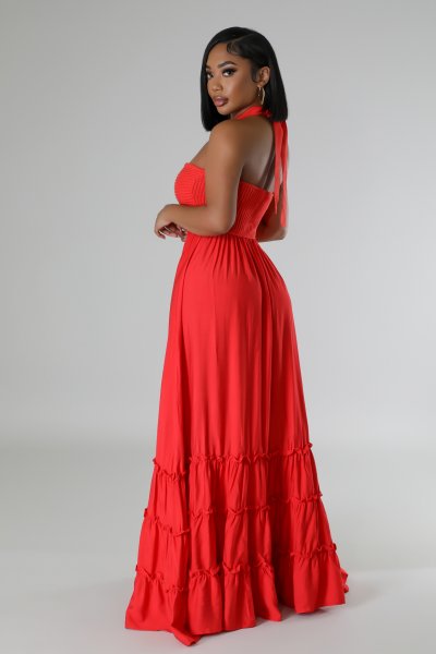 Tropical Holidays Maxi Dress Red