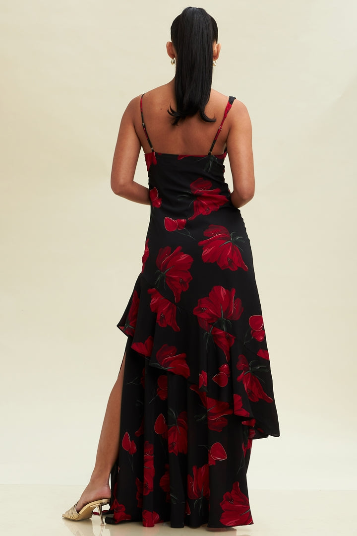 Call Me Senorita Maxi Red Florals Dress