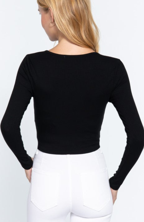 Twisted Crop Knit Top