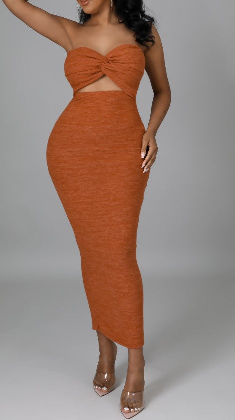 High Waist Fitted Bodycon Dress