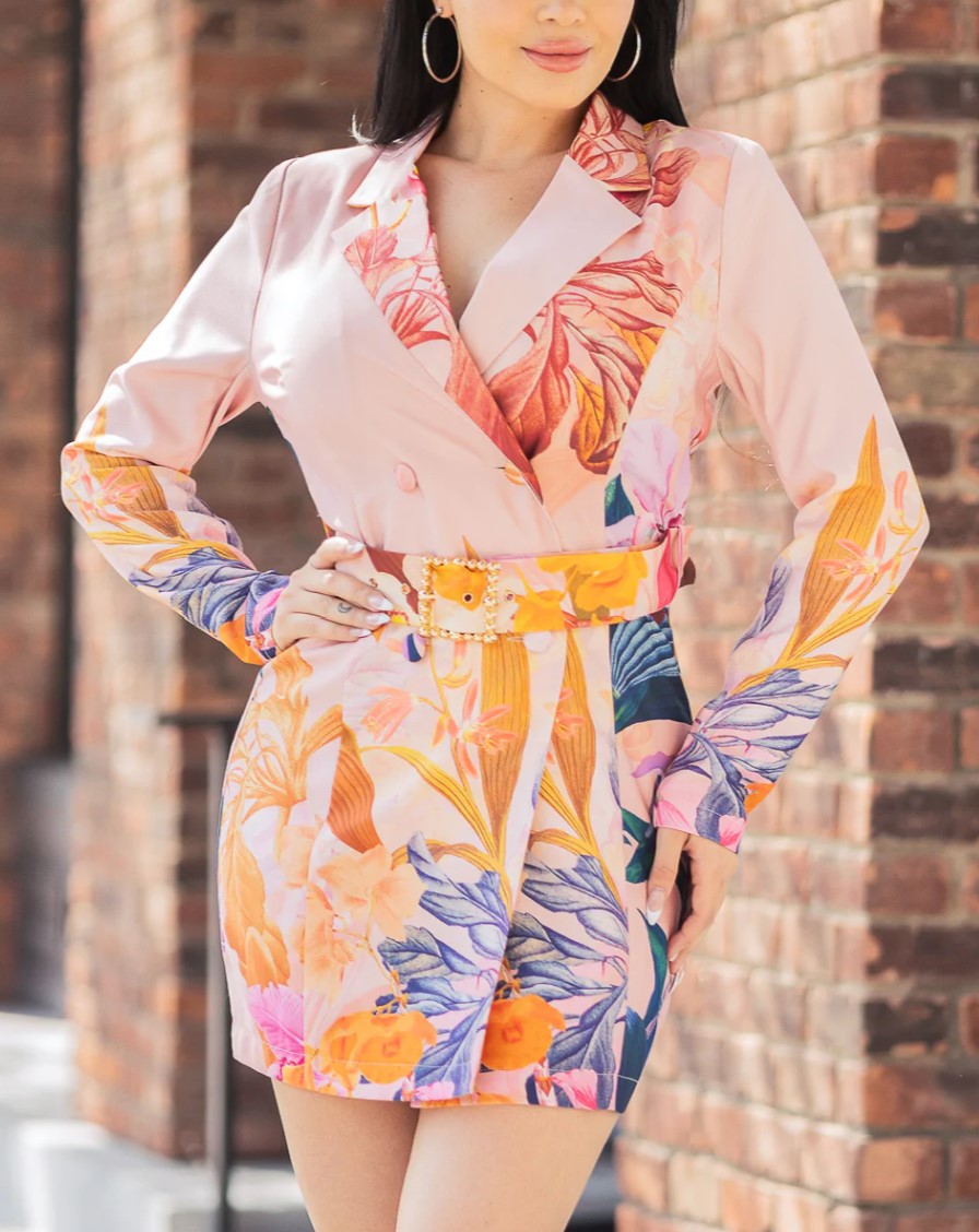 Showstopper Suit Blazer Dress Floral Print
