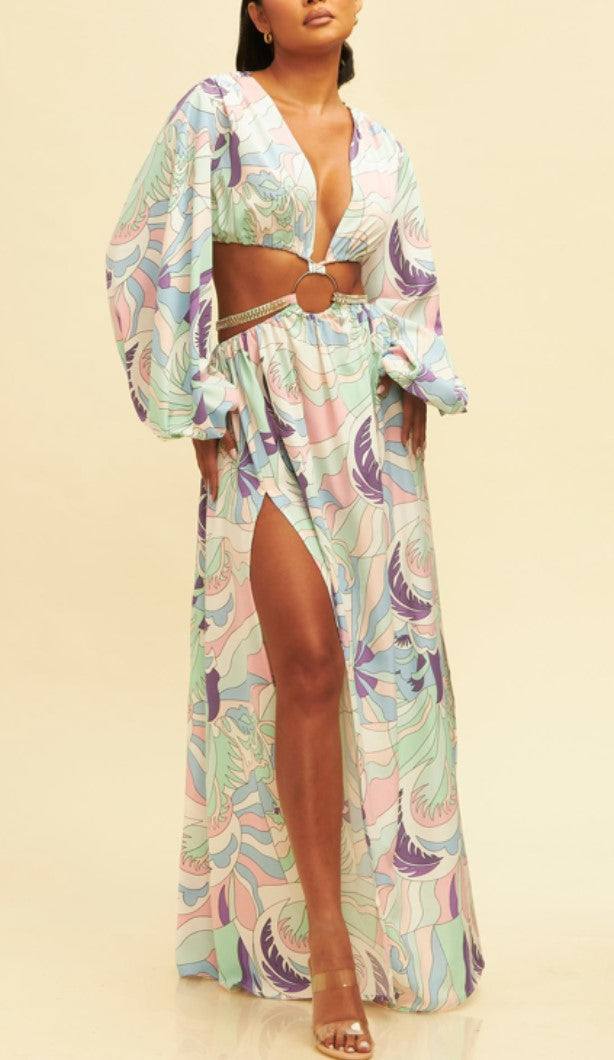 Cecilia Maxi Dress Pastel Print