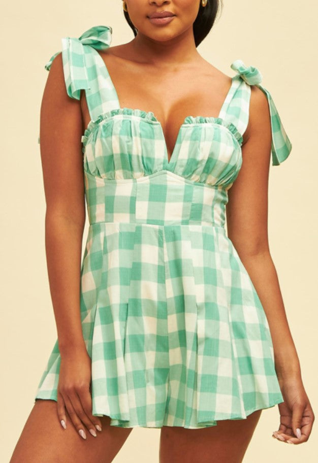 Flirty Romper In Mint