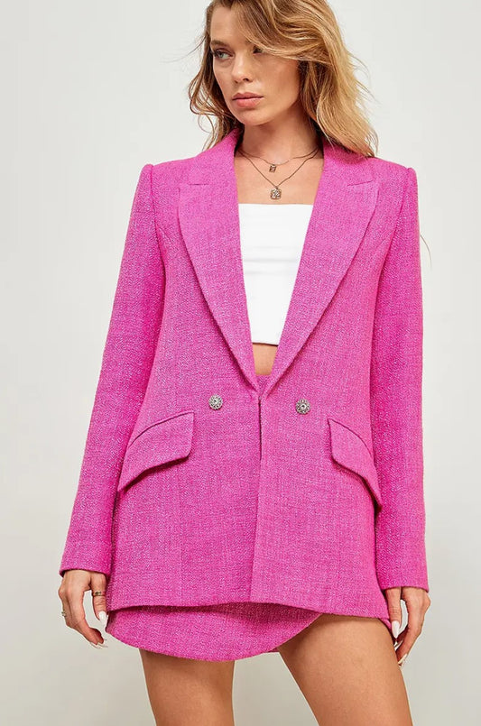 Like A Star Skirt And Blazer Set Pink