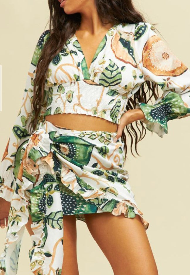 Tropical Skirt Set